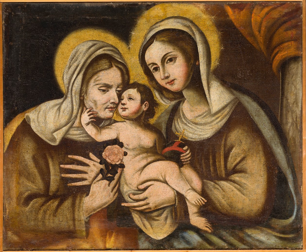S:ta Anna, Jungfru Maria och barnet, första hälften av 1700-talet (olja på duk) av Italian School
