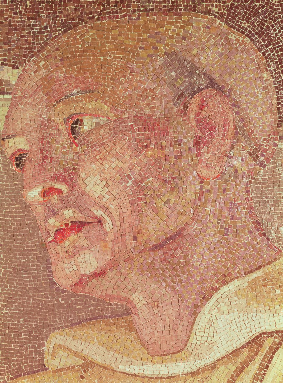 S:t Bernard av Clairvaux (ca 1090-1153) från Peterskrypten (mosaik) (detalj) av Italian School