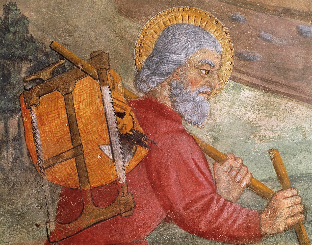 St Joseph, detalj från Flight into Egypt av Italian School