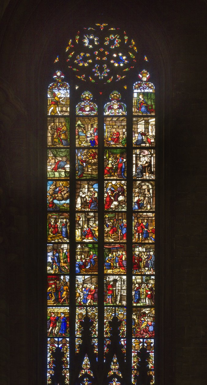 Berättelser om Saint Catherine of Alexandria (målat glas) av Italian School