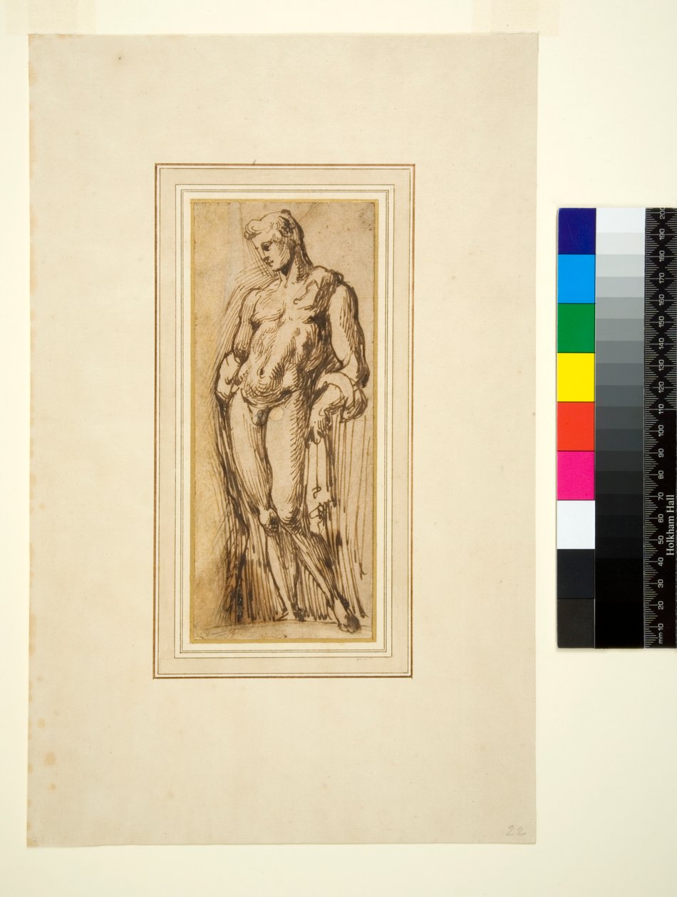 Studie av en antik staty av Italian School