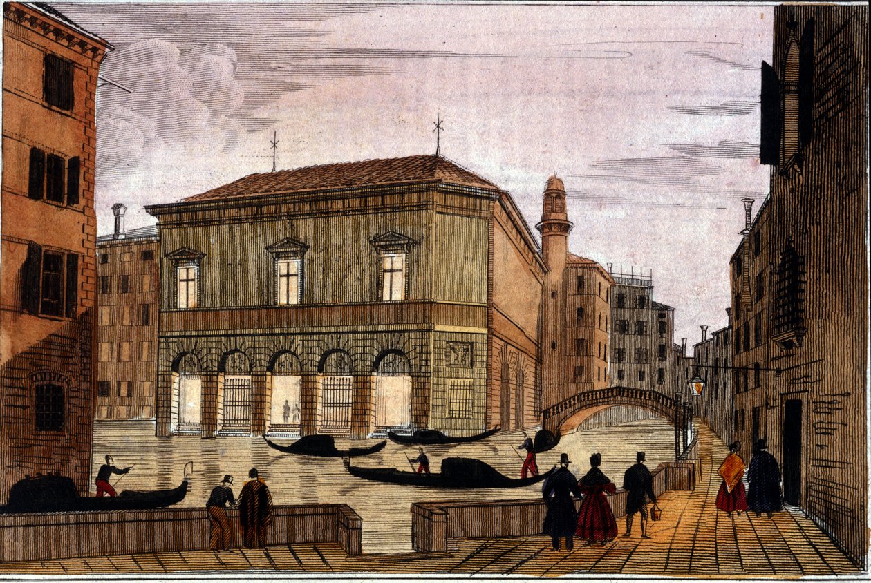 La Fenice-teatern i Venedig, 1820 av Italian School