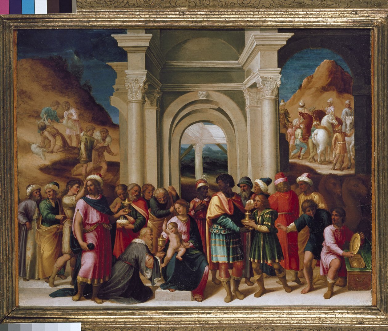 Tillbedjan av Magi av Italian School