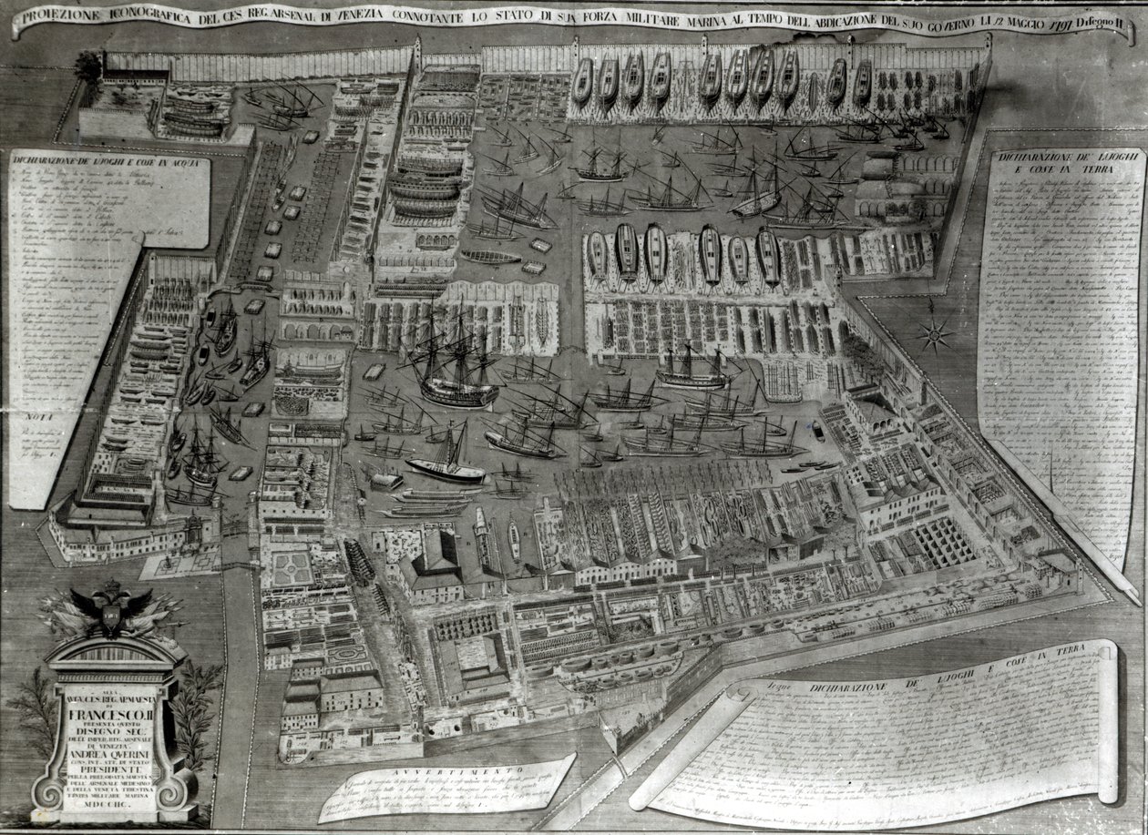 Arsenalen, Venedig (färggravyr) av Italian School
