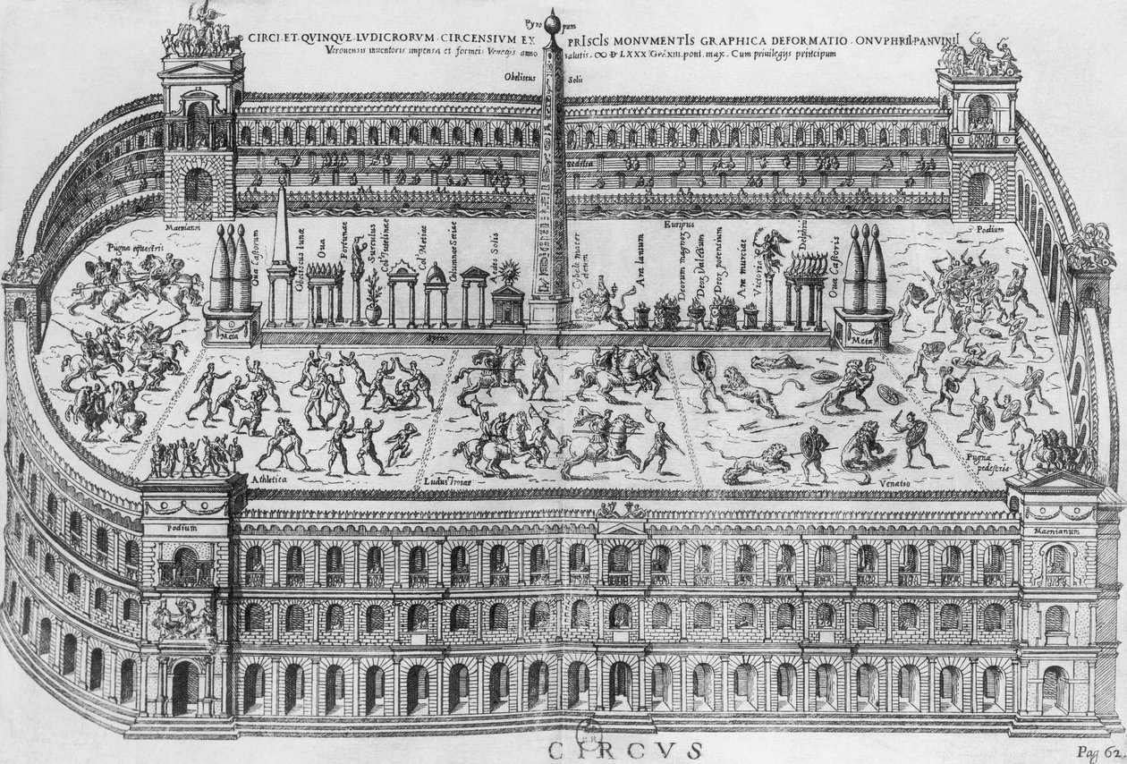 Circus Maximus i Rom, ca 1600 av Italian School
