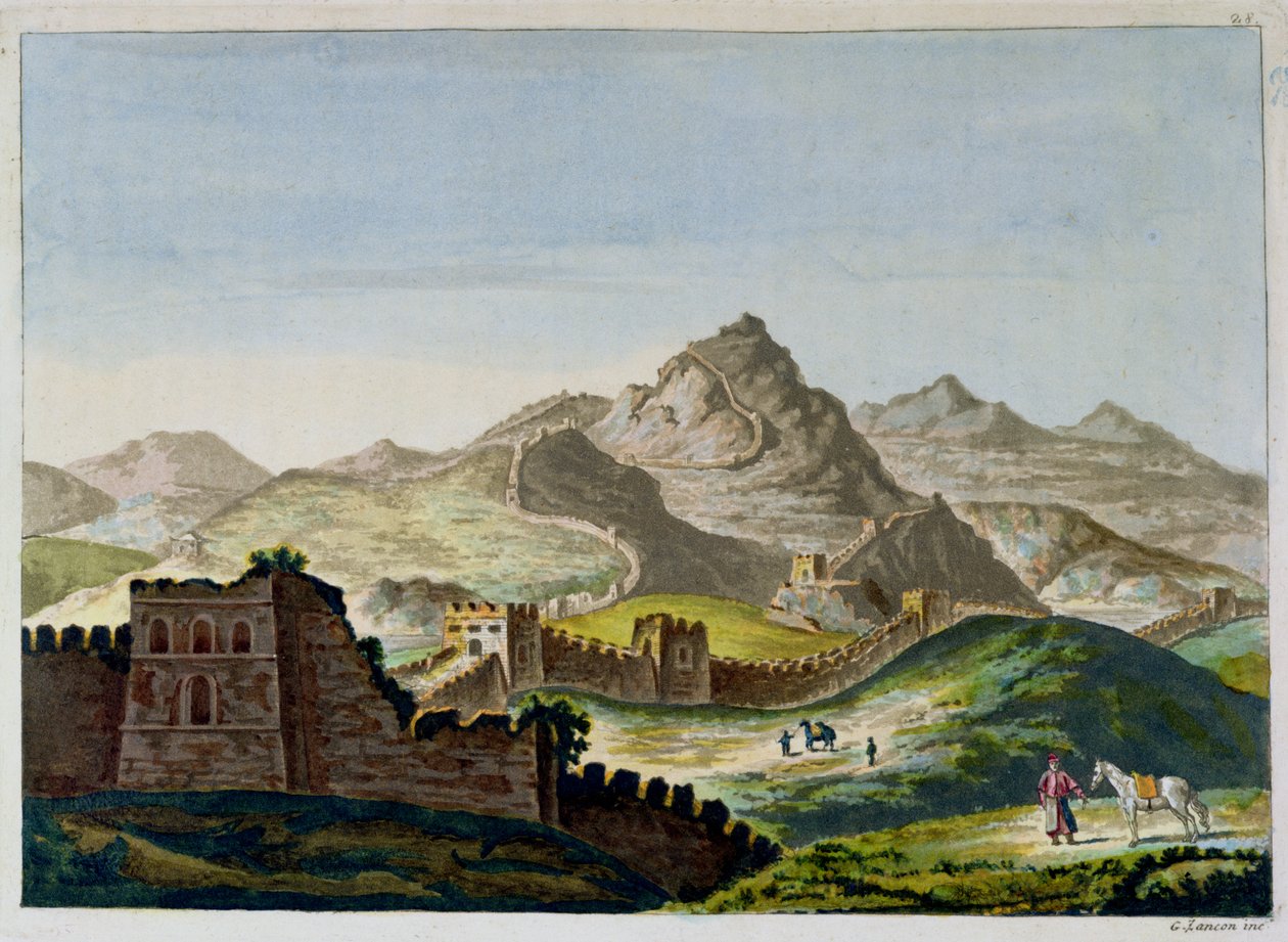 Kinesiska muren, från Le Costume Ancien et Moderne av Jules Ferrario, graverad av Gaetano Zancon (1771-1816) c.1820 av Italian School