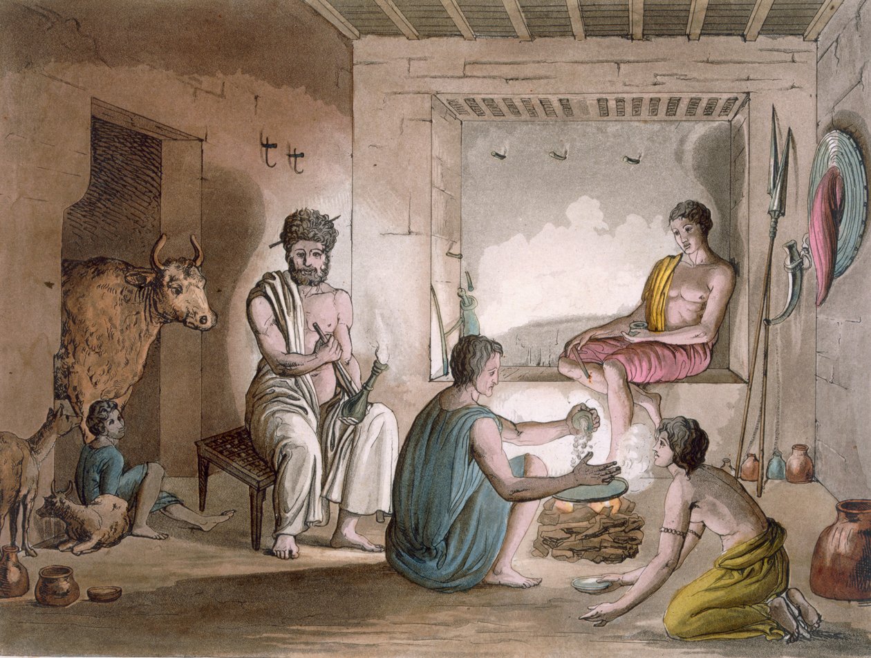 Hazorta-stammen i Abessinien som bor i stenhuggna hus, ca 1820-30-talen av Italian School