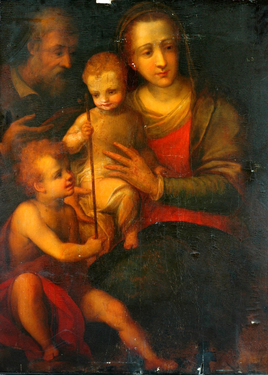 Den heliga familjen och St John, 1501 av Italian School