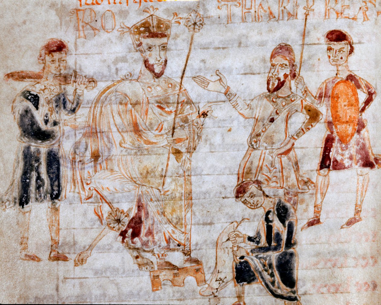 Den langobardiska kungen Rothari (eller Rotari) (död 652) publicerade den 22/11/643 sin redigering till Pavia Sida av manuskriptet (ms. 4) "Codex Legum Longobardorum" (eller Langobardorum) som beskriver det lombardiska rikets lagar som upprättats av Kung R av Italian School