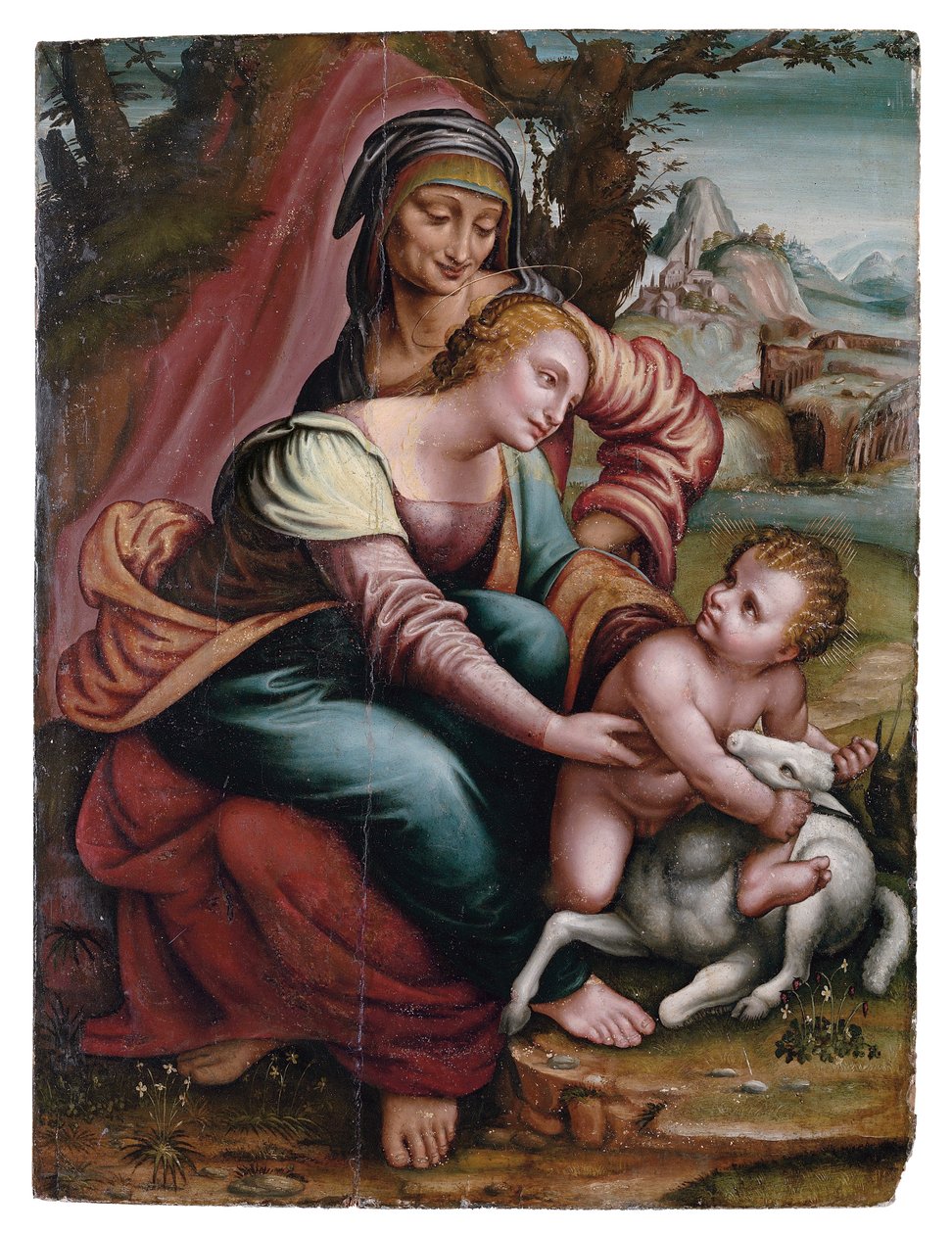 Madonnan och barnet med St. Anne, norditalienare av Italian School