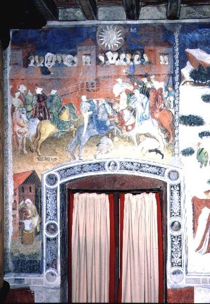 Februari månad, ca 1400 (fresk) av Italian School