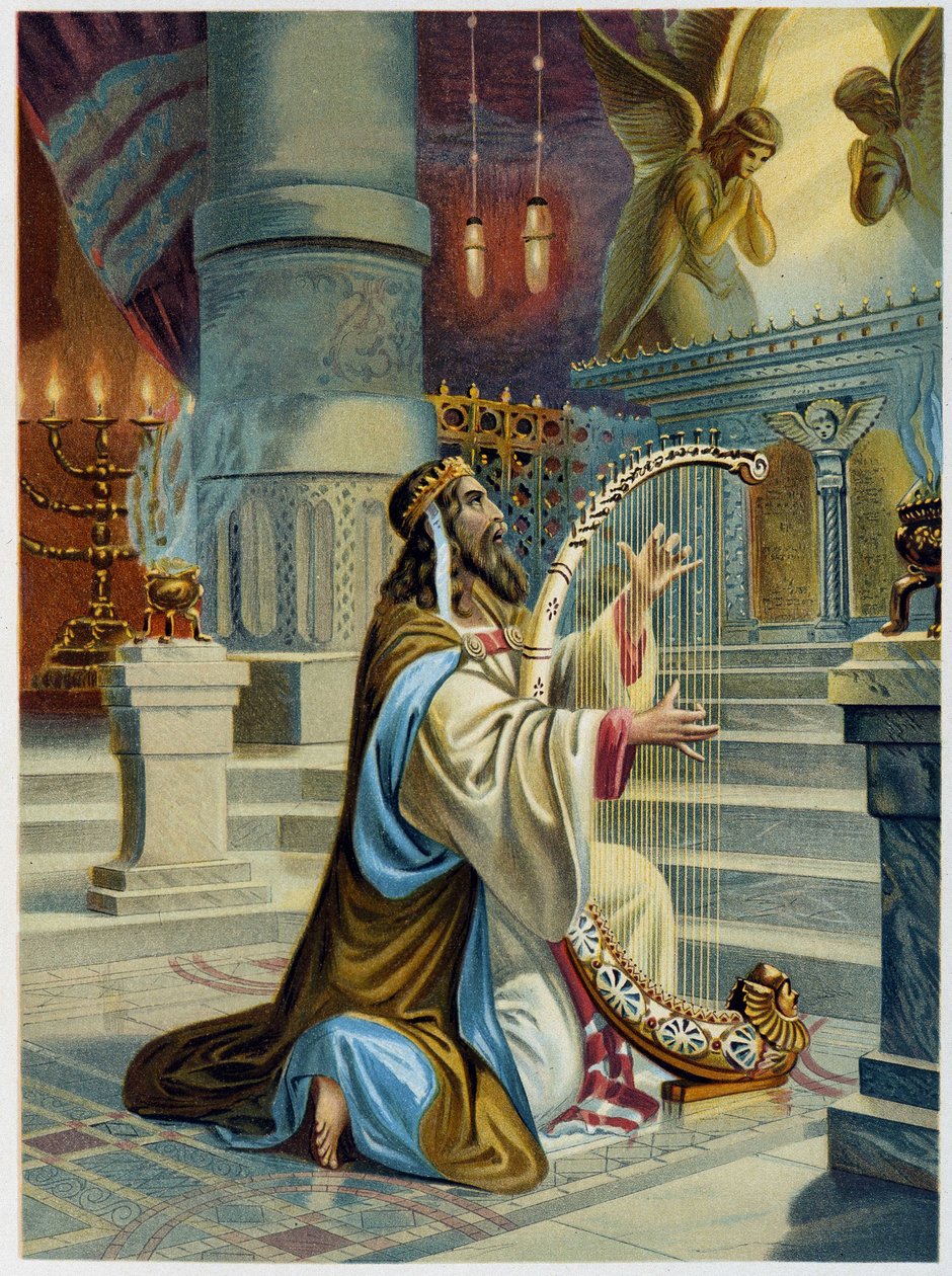 Palmisten David i "" Gyllene klassiska Bibeln: historia om gudomlig uppenbarelse i det gamla och i det nya strävan "" av Giovanni Ladislao Sykora (vol. 1), översatt av Don Clemente Benetti. (Italiensk bibel) av Italian School