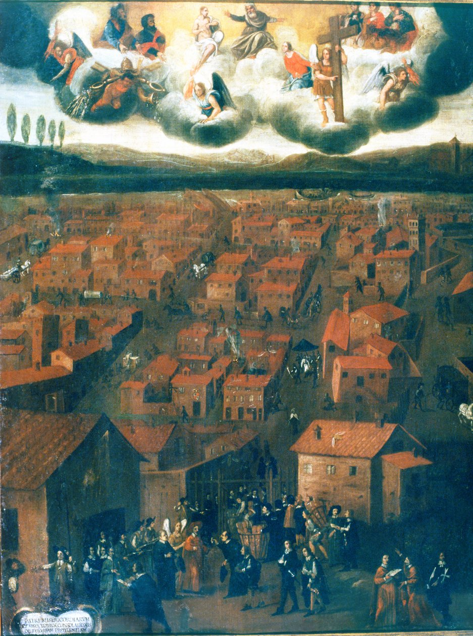 Pesten i Rom 1656 av Italian School