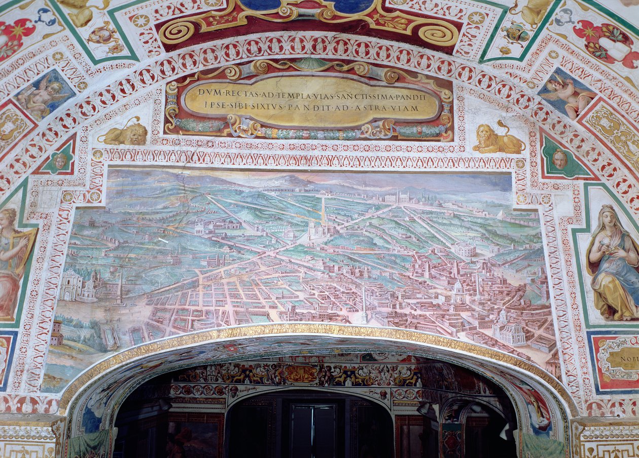 The Roads of Rome, under påven Sixtus Vs regeringstid av Italian School