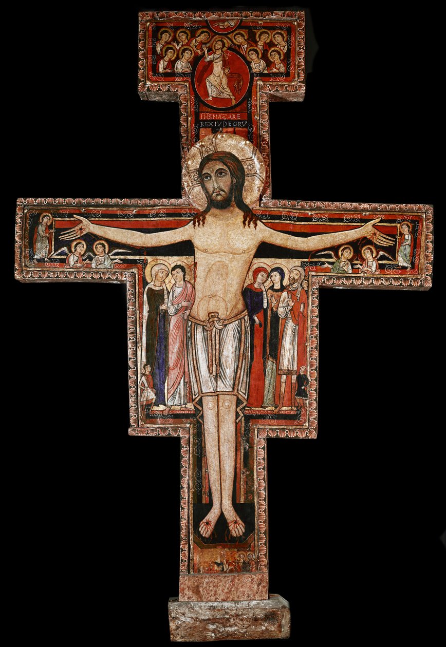 San Damiano-korset, ca 1100 (målat trä) av Italian School