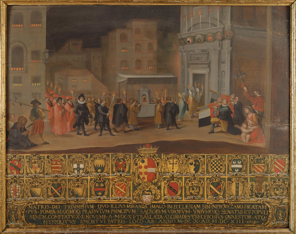 Översättningen av resterna av Madonnan av Provenzano, 1610 av Italian School