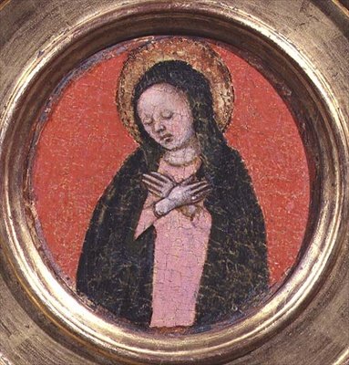 Jungfru Maria, högra sidan av en triptyk (panel) (se även 74615 och 74616) av Italian School