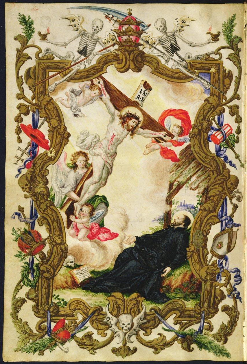 De religiösa döden, från en Mariegola från Buona Mortes lekmannagille, ca 1712-14 (bläck på veläng) av Italian School