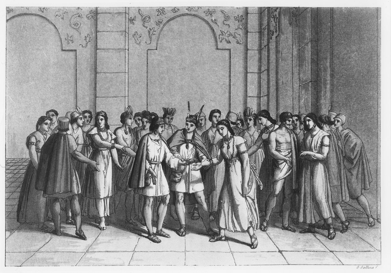 Sättet på vilket inkafolket gifte sig med Princes du Sang, c.1820 av Italian School