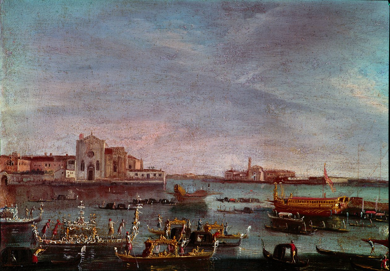 Regattan på Canal Grande i Venedig Anonym målning av 1700-talets sol. 36x54 cm Venedig, Museo Correr av Italian School