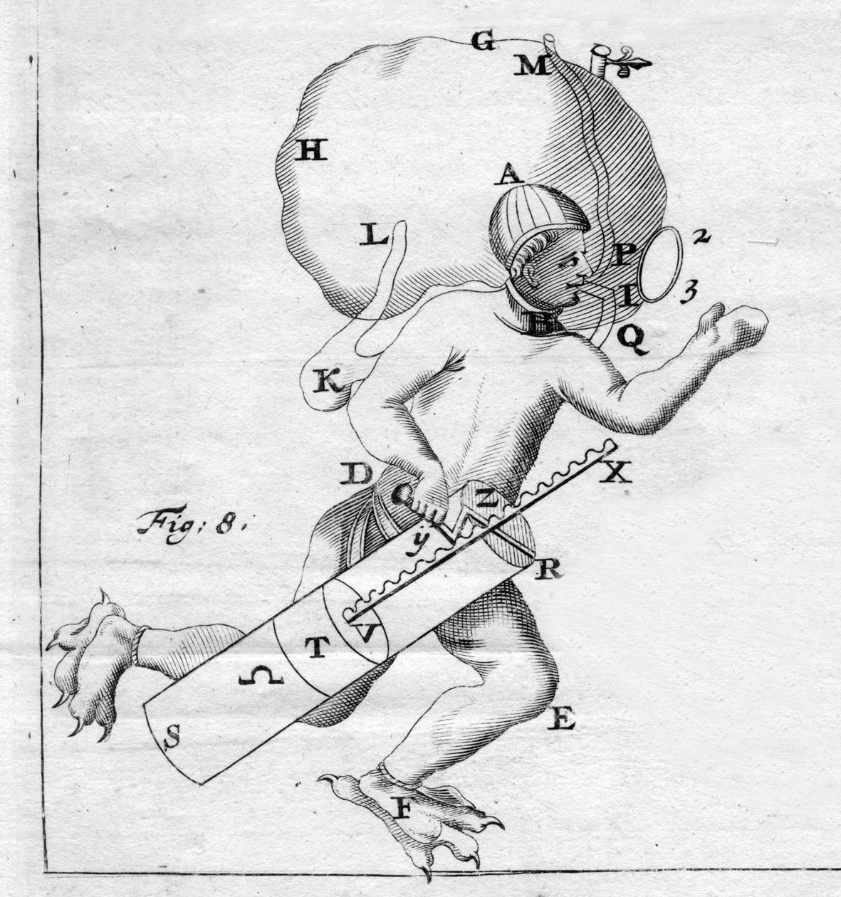 The scahandre - i "The Movement of Animals" av Giovanni Alfonso Borelli (1608 - 1679) av Italian School