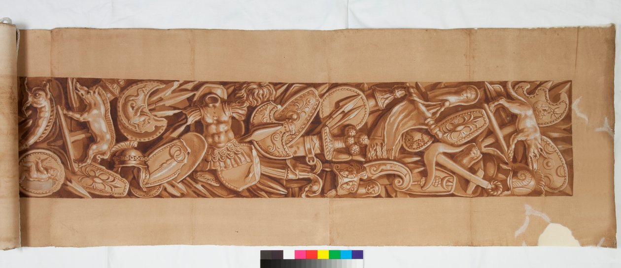 Three Drawings after the Antique, c.1750 (penselteckning förhöjd i brun tvätt över svag markering i svart krita) av Italian School