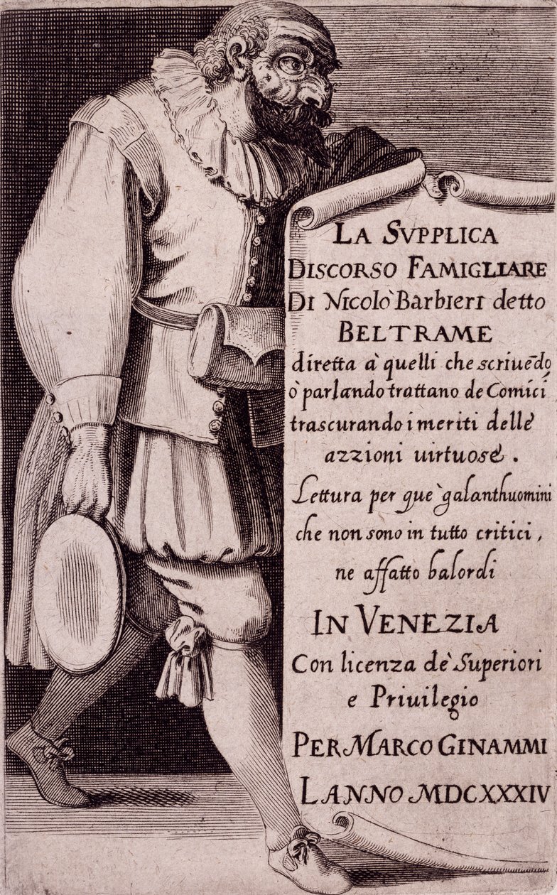 Titelsidan för "Petition" av Niccolo Barbieri, Venedig av Italian School