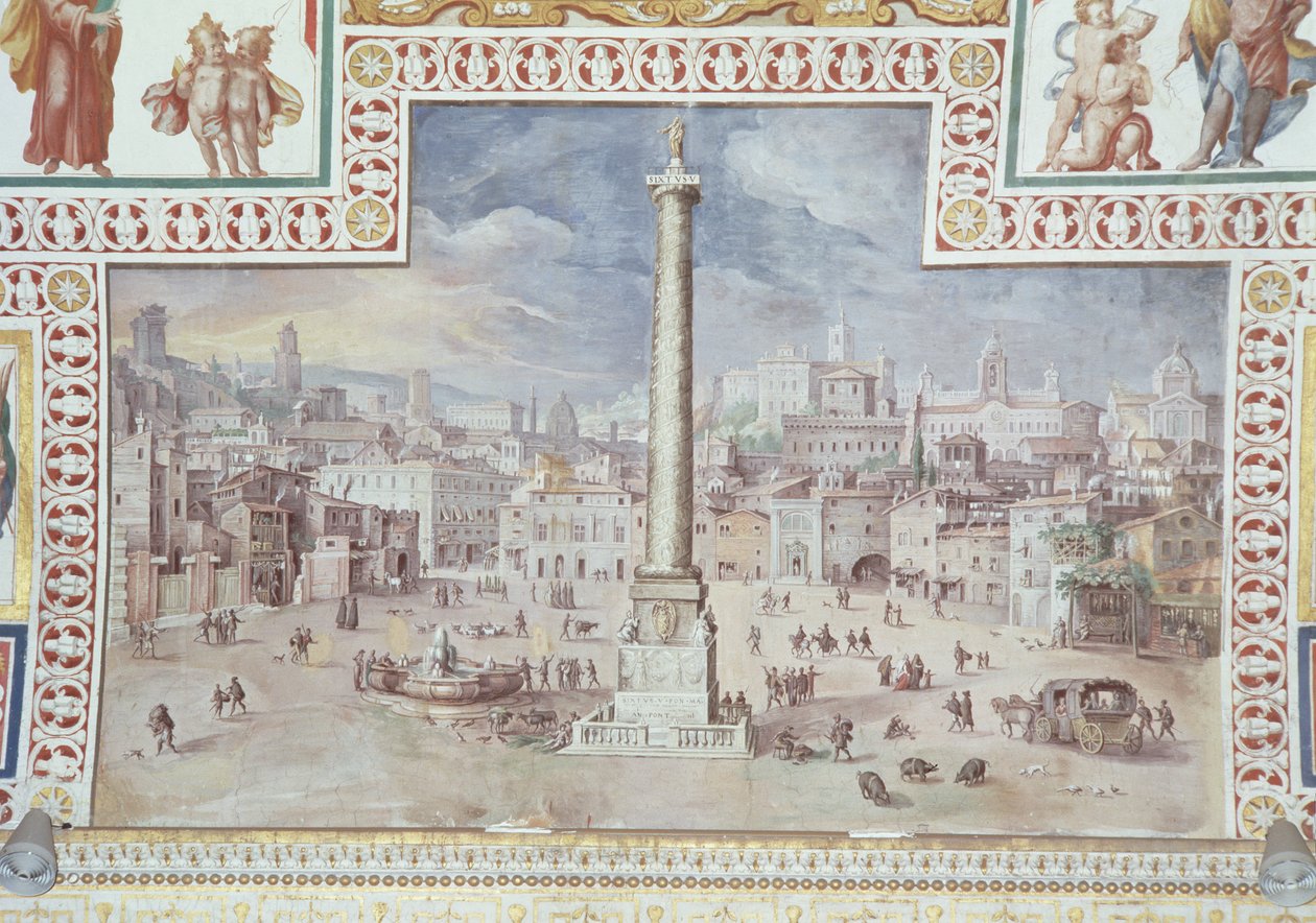 Trajans kolumn, Trajans forum, Rom av Italian School