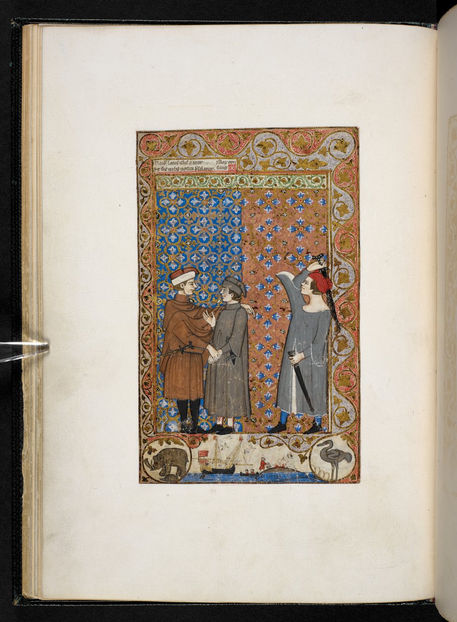 Traktat om laster och dygder Add MS 27695 f.9v, ca 1330-40 (pergament) av Italian School