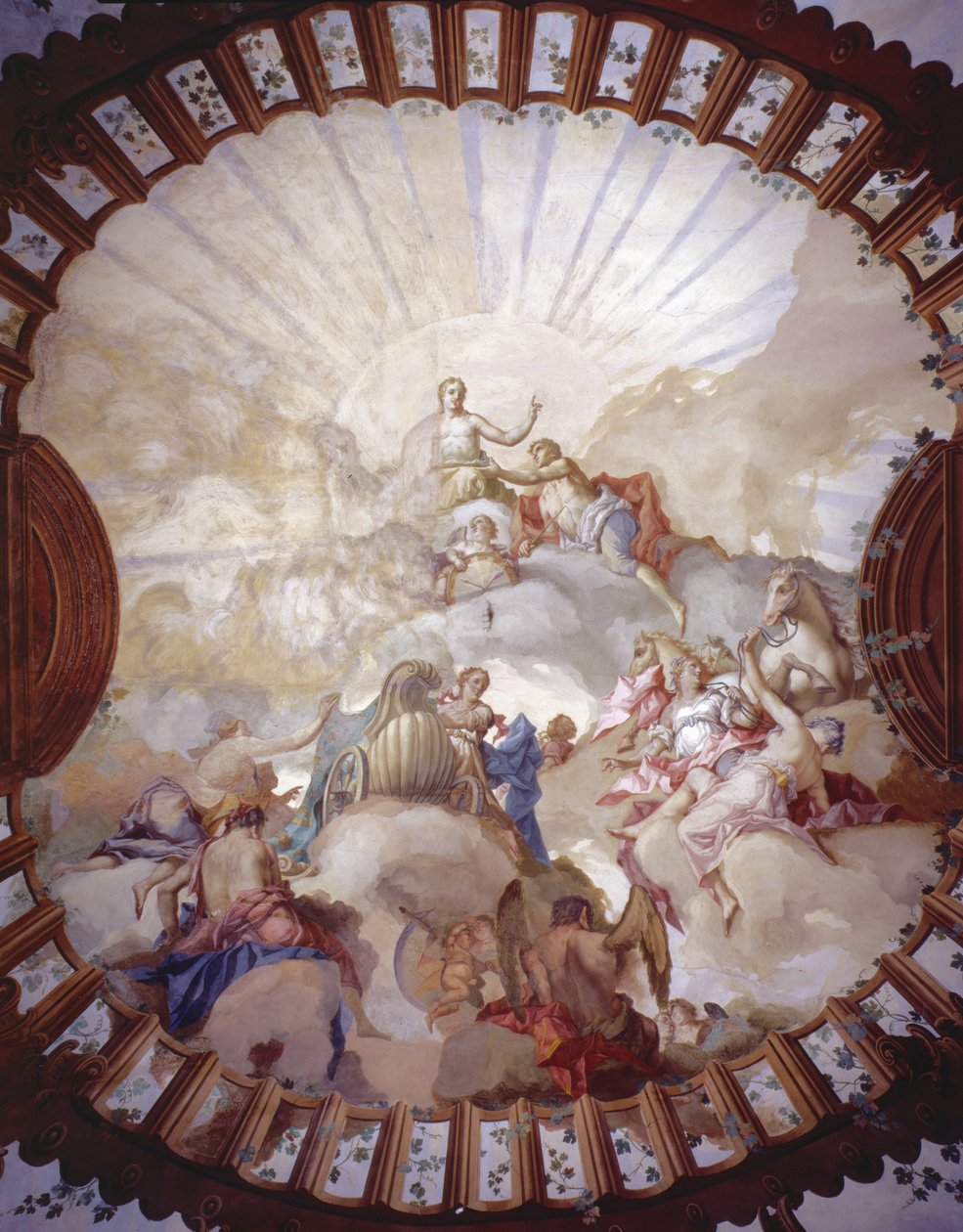 Triumf för kejsarinnan Maria Theresia av Österrike (1717-80) (takmålning) av Italian School