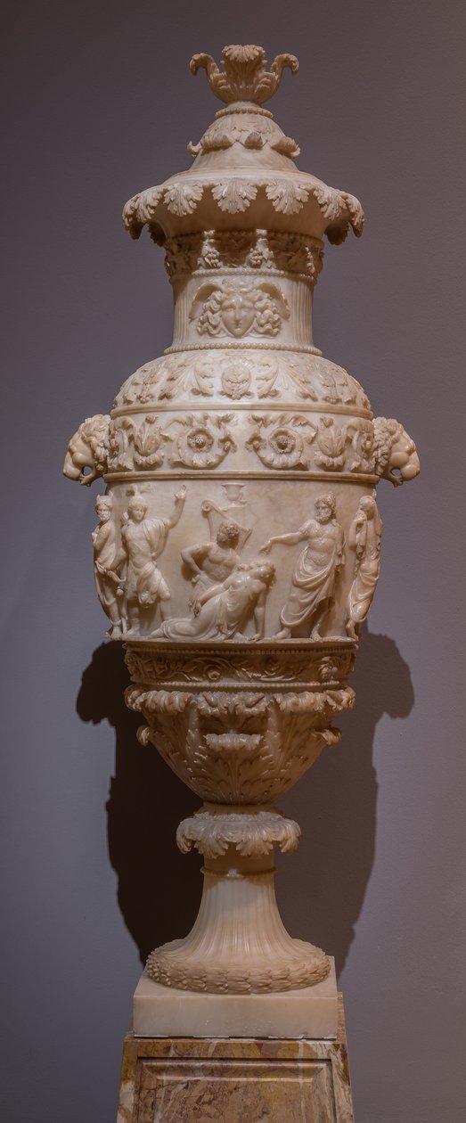 Vas med en klassisk scen, ca 1825 (alabaster) av Italian School