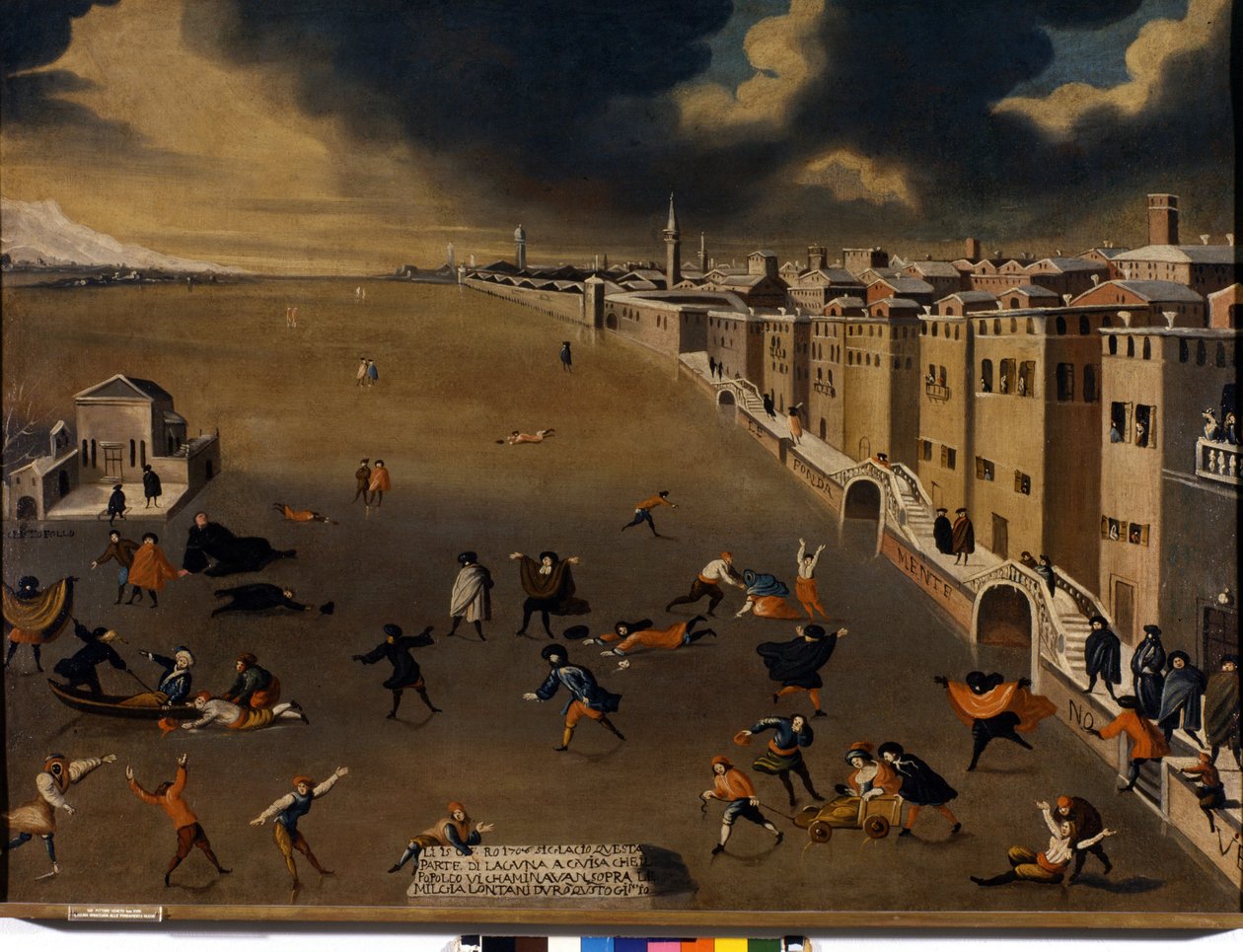 Venedig. Den frusna lagunen i närheten av Fondamenta Nuove på 1700-talet. Venedig, Querini Bildgalleri - Stampalia. av Italian School