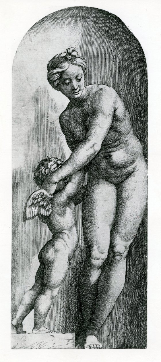 Venus och Amor, 1600-talet av Italian School