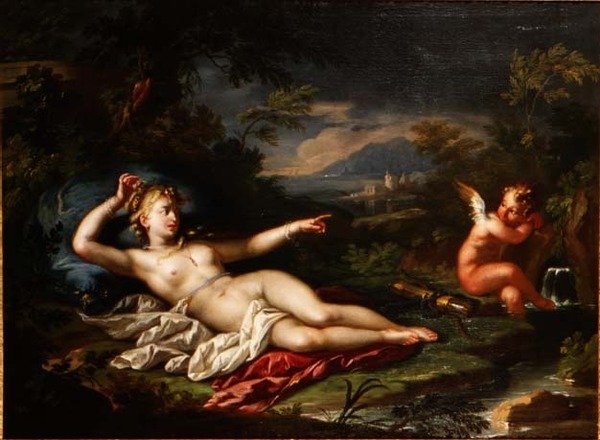 Venus och Amor av Italian School