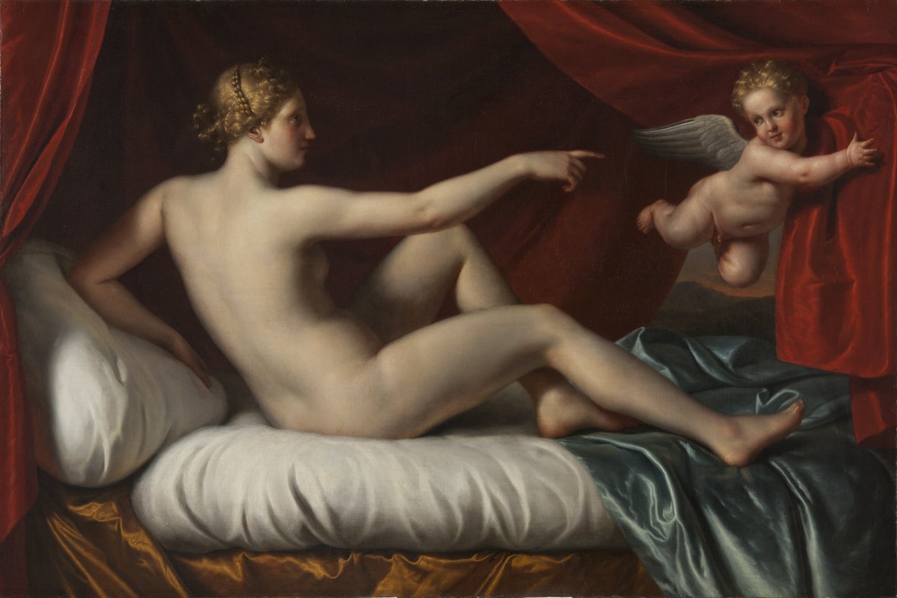 Venus och Amor av Italian School