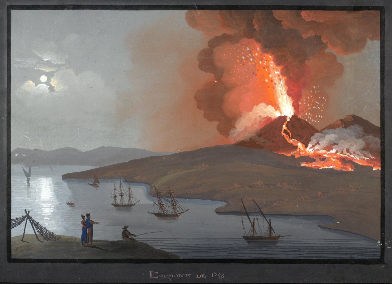 Vesuvius, utbrott 1794 av Italian School