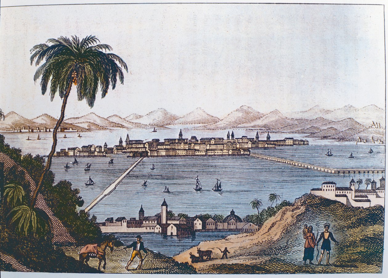 Utsikt över Mexico City, 1714 av Italian School