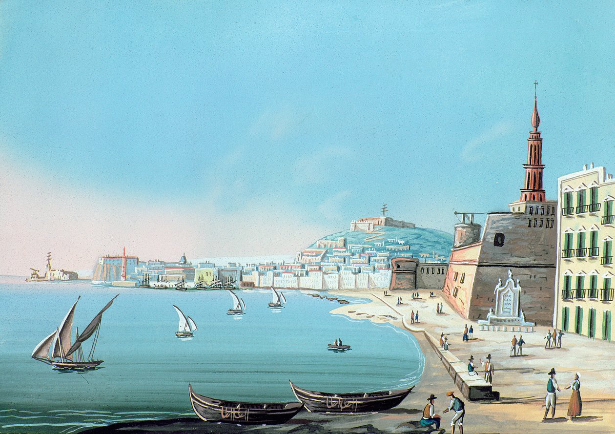 Utsikt över Neapel från Carmine, c.1845 av Italian School