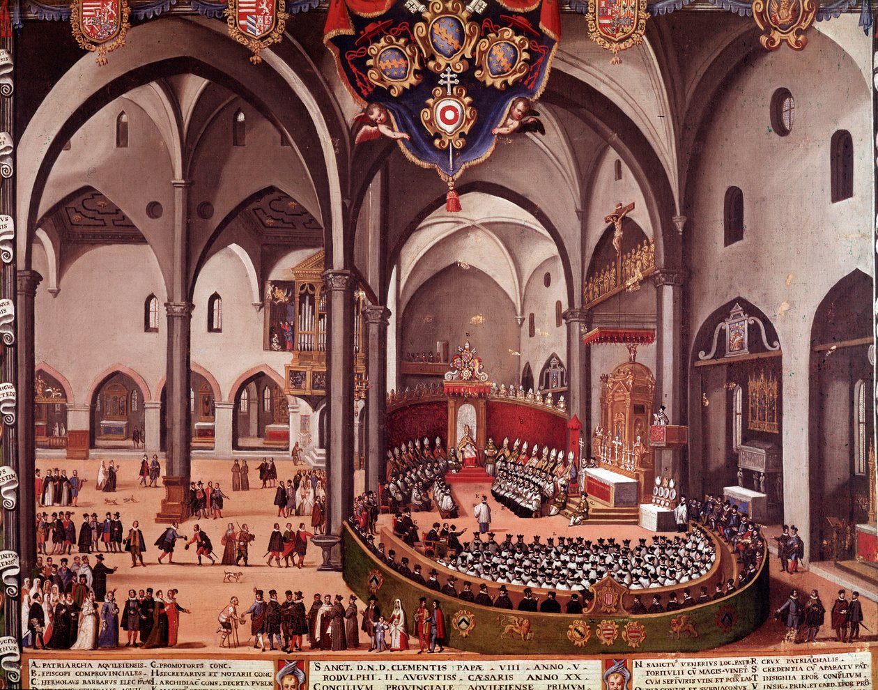 Utsikt över rådet i Aquilee 1596 (Council of Aquileia av Italian School