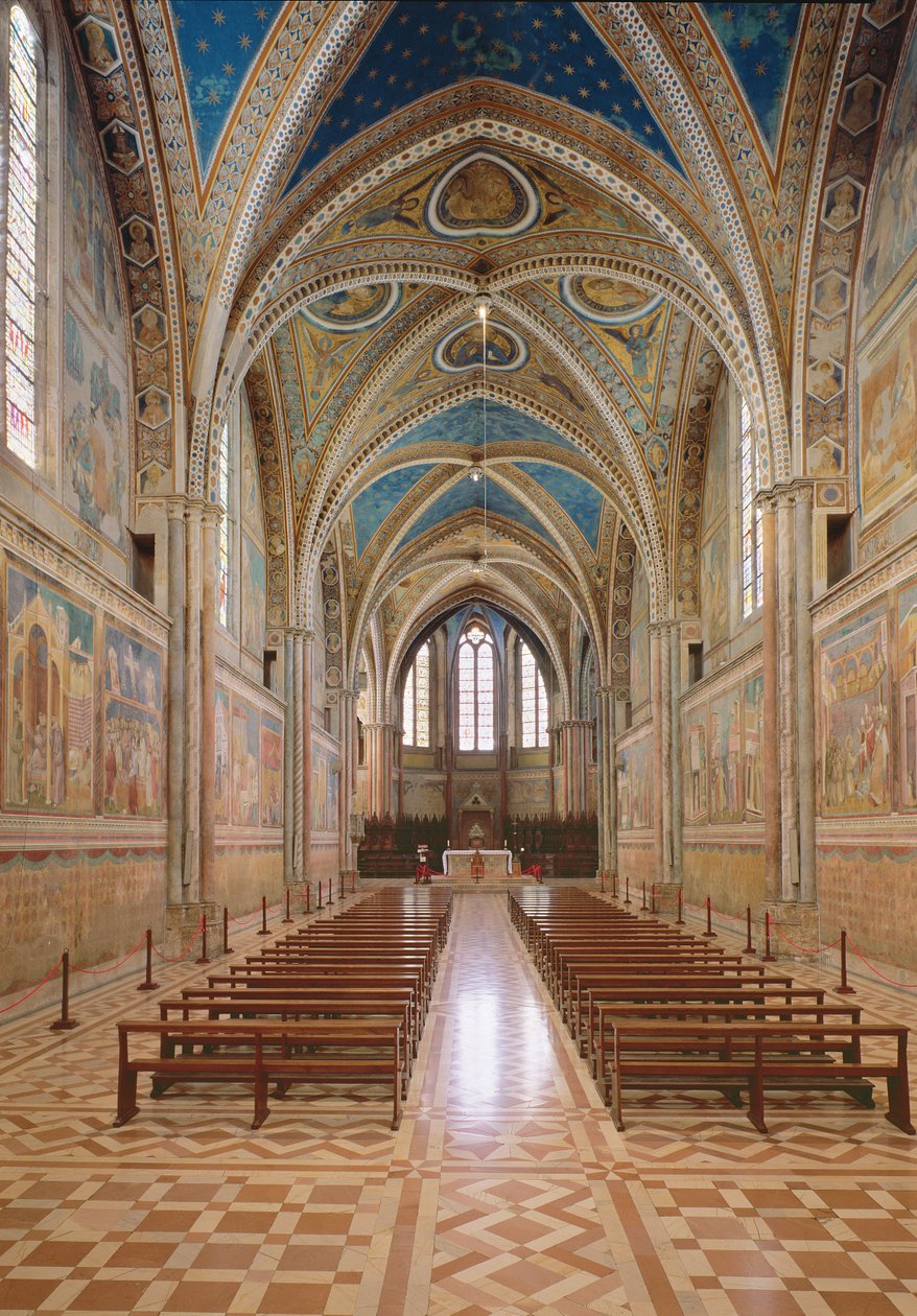 Utsikt över övre kyrkans inre av Italian School