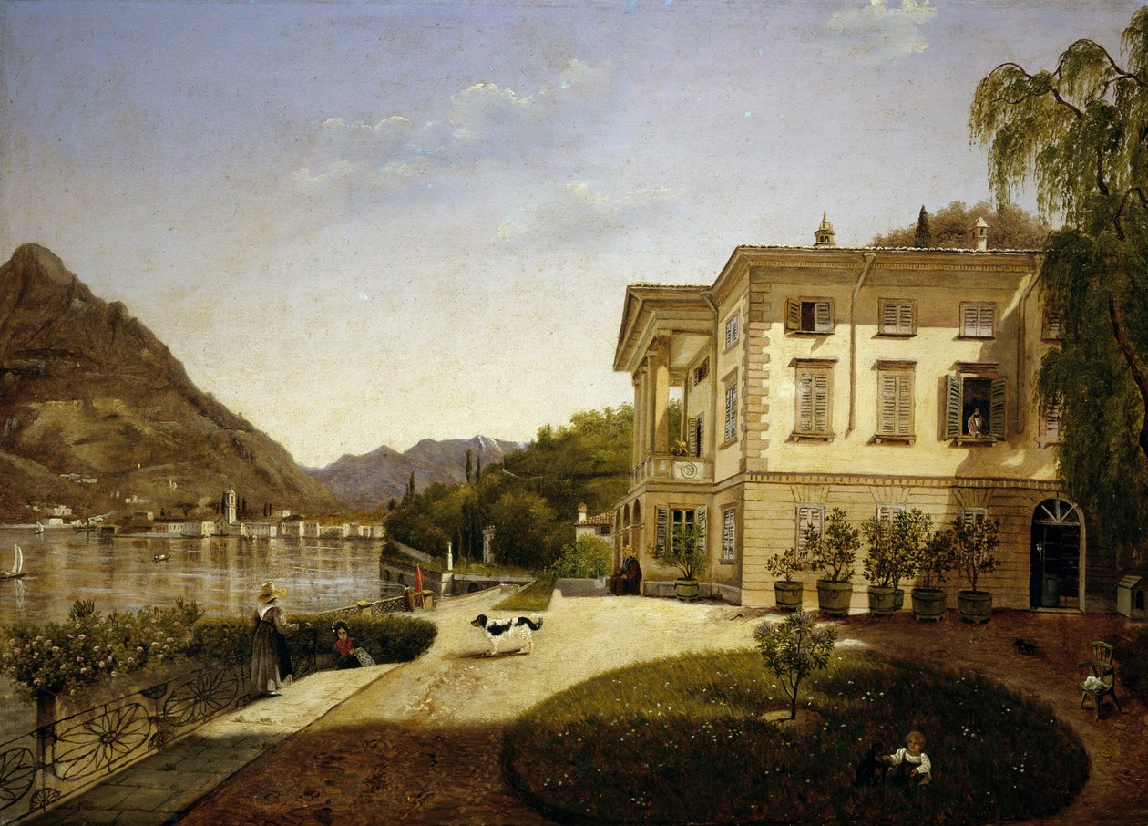 Villa La Roda i Blevio, vid Comosjön (ägd av Giuditta Pasta från 1827, nu förstörd) av Italian School