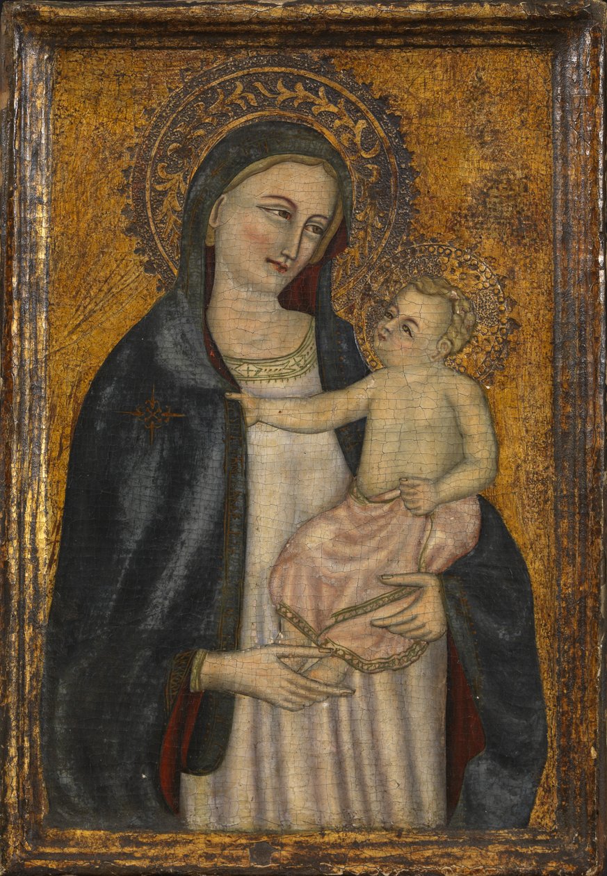 Jungfru och barn, förfalskning av ett verk från ca 1450, ca 1900-20 av Italian School