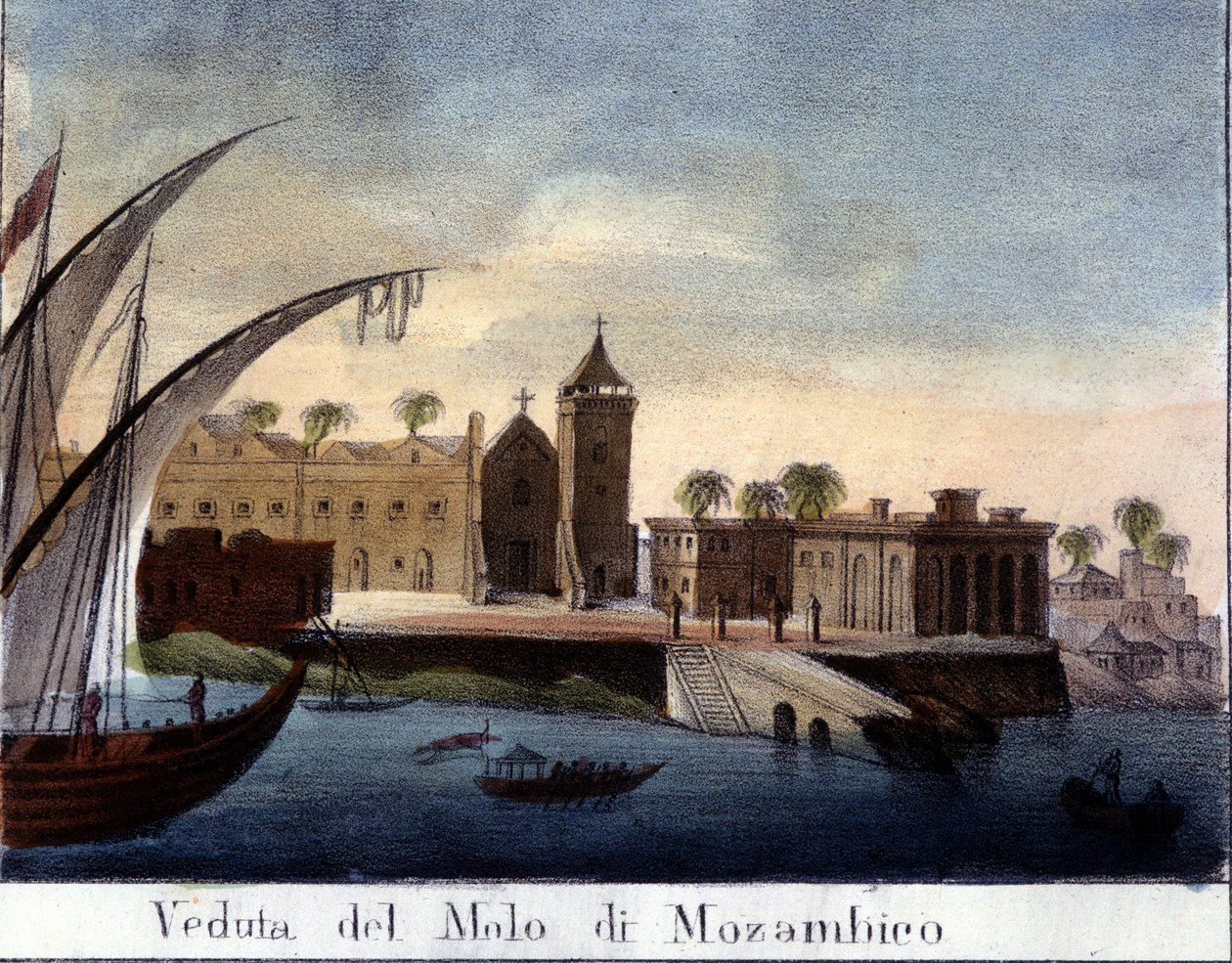 Kaj i Moçambique, tidigare portugisisk provins. av Italian School
