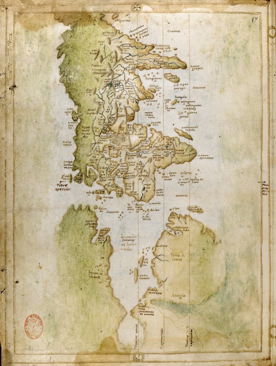 Världskarta, Portolan-atlas, Vesconte de Maggiolo av Italian School