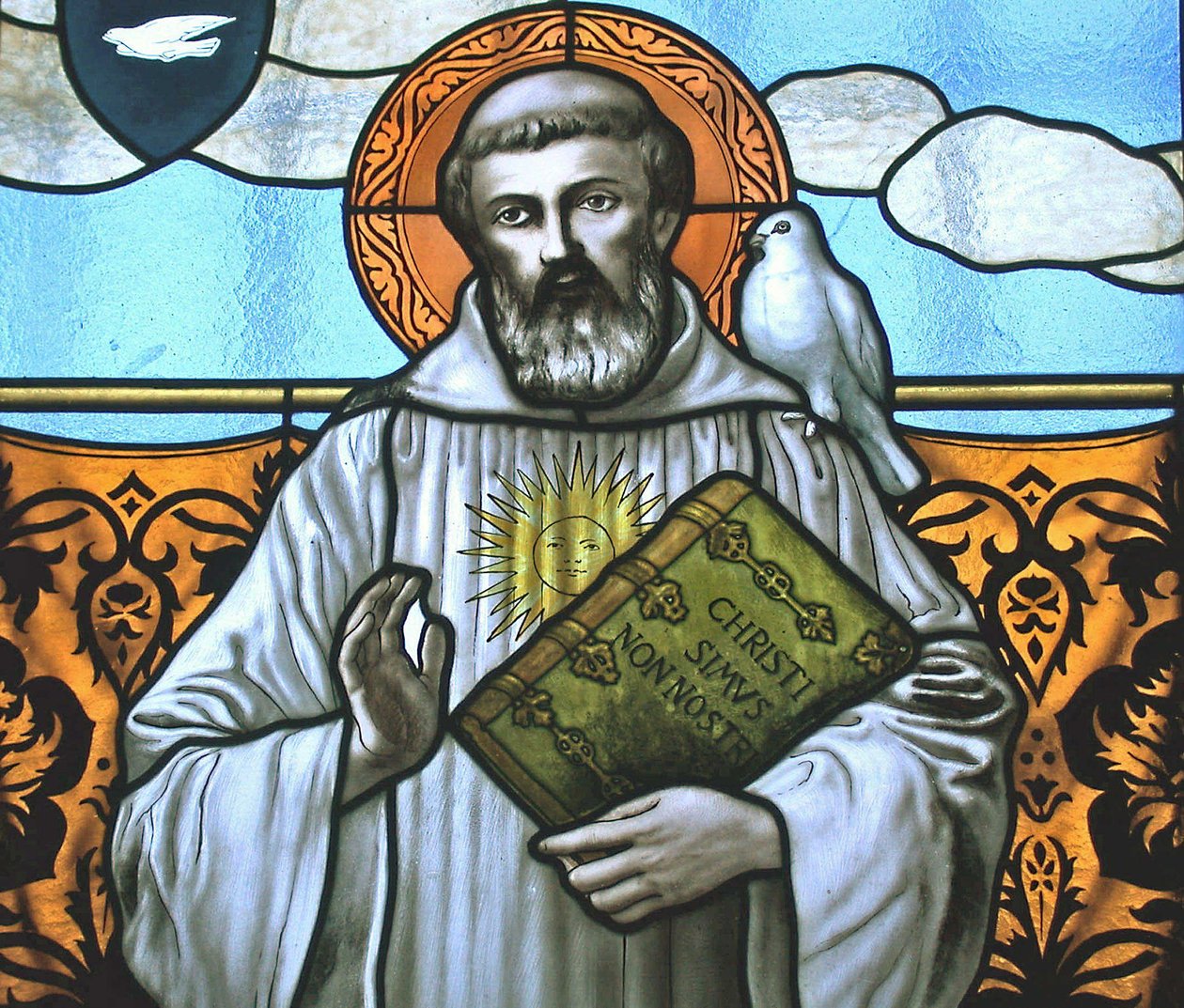 Fönster som visar St. Columbanus (detalj) av Italian School Italian School