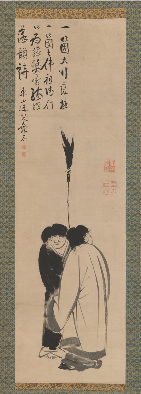 Japanska Hanshan och Shide: Kanzan och Jittoku, sent 1700-tal. av Ito Jakuchu