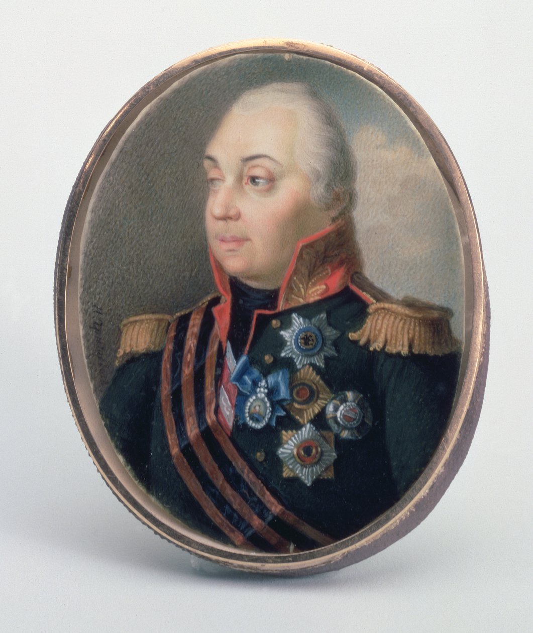 Mikhail Illarionovich Kutuzov, prins av Smolensk, efter 1813 (wc und gouache) av Ivan Grigorievich Grigoriev