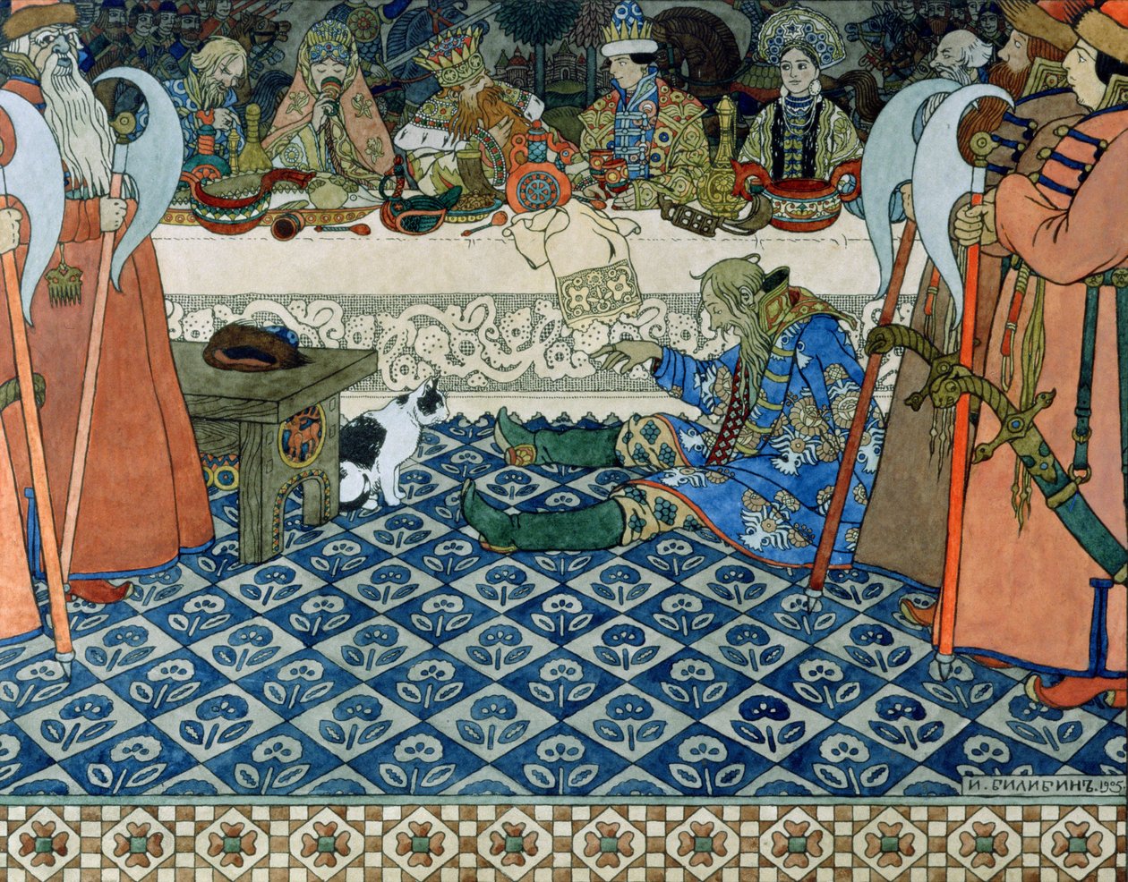 Illustration till Alexander Pushkins "Tsar Saltans saga", 1905 av Ivan Yakovlevich Bilibin