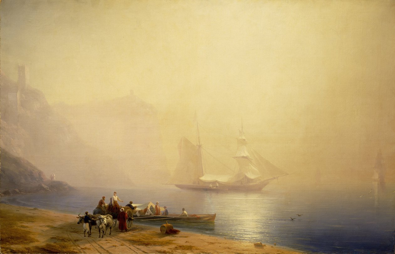 Morgon vid havets strand, Sudak, 1856 av Ivan Konstantinovich Aivazovsky