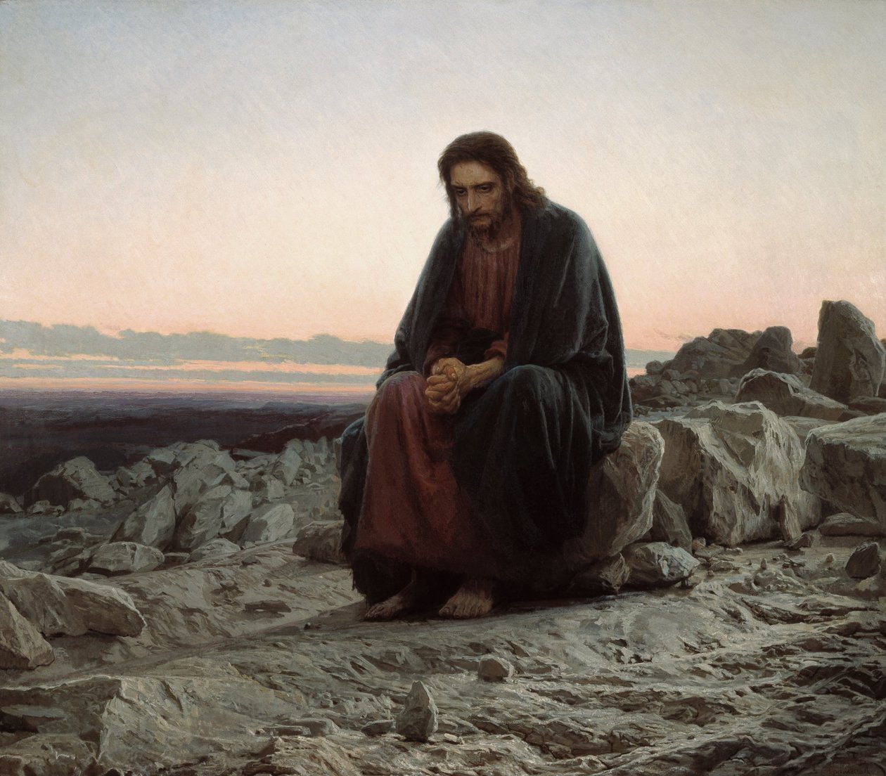 Христос в пустыне av Ivan Nikolaevich Kramskoy